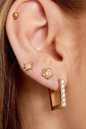 Earrings Flower Gold Stainless Steel h5 Immagine2